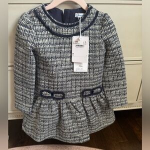 Mayoral Tweed Navy Dress 3t NWT